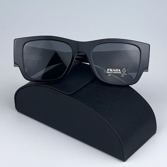 Prada Other - NEW Prada PR10ZS 1AB5S0 Black Dark Grey Square Unisex Sunglasses